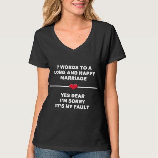 T-shirt 7 Mots Pour Un Mariage Long Et Heureux (Devant)