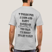 T-shirt 7 Mots Pour Un Mariage Long Et Heureux (Dos)