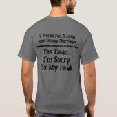 T-shirt 7 Mots Pour Un Mariage Long Et Heureux - Customisé (Dos)