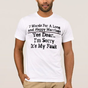 T-shirt 7 Mots Pour Un Mariage Long Et Heureux - Customisé