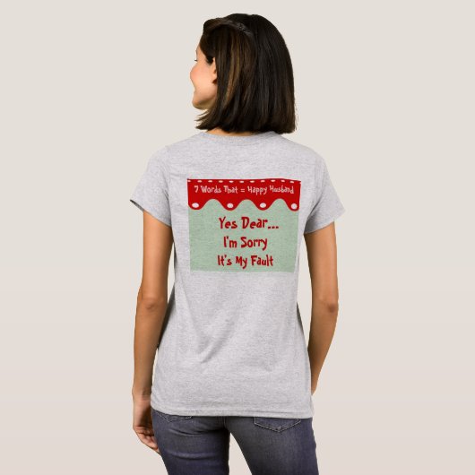 T-shirt 7 mots pour un mariage long et heureux Mari heureu (Dos entier)