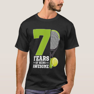 T-shirt 7 Years of Being Awesome Tennis Player 7th Birthda