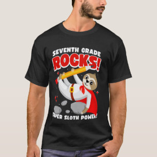 T-shirt 7e année déchire Super-héros paresseux rentrée sco