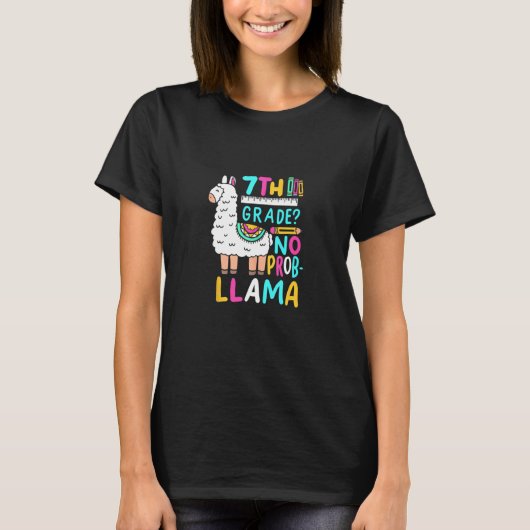 T-shirt 7e année No Prob Llama Funny Seventh Grader Schoo (Devant)