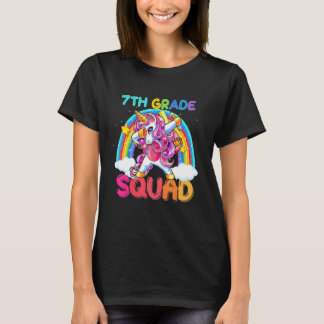 T-shirt 7e année Squad Dabbing Licorne Mignon Retour à l'é