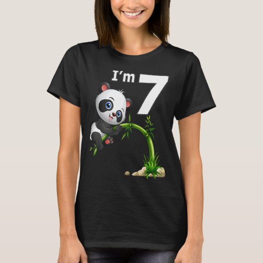 T-shirt 7e anniversaire 7 ans Vieux parti Animal Panda 2 (Devant)