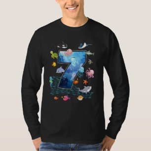 T-shirt 7e anniversaire Aquarium Mer Animaux aquatiques Ga