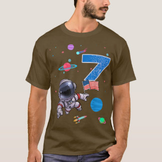 T-shirt 7e anniversaire astronaute anniversaire garçon 7 a