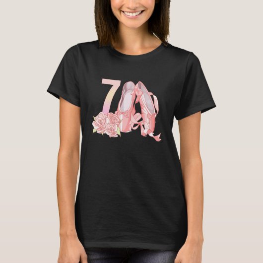 T-shirt 7e anniversaire Ballet Dancer Ballet Chaussons Bal (Devant)