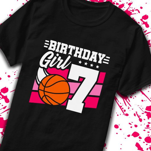 T-shirt 7e anniversaire Basketball Anniversaire 7 ans fill