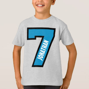 T-shirt 7e anniversaire Boy Sports Numéro Sept ans A04