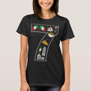 T-shirt 7e anniversaire culture italienne 7 ans drapeau it