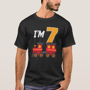 T-shirt 7e anniversaire de fête Train Toy 7 année vieux Fu