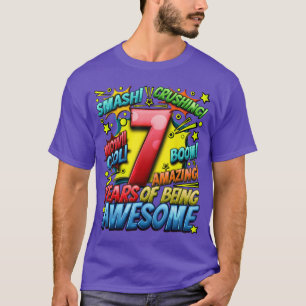 T-shirt 7e anniversaire de style de bande dessinée formida