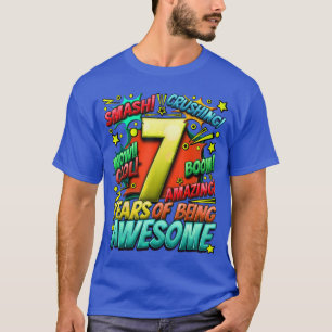 T-shirt 7e anniversaire de style de bande dessinée Incroya