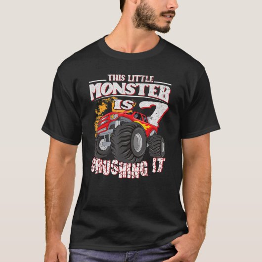 T-shirt 7e anniversaire Enfants Ce petit monstre Camion (Devant)