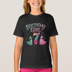 T-shirt 7E Anniversaire Femme Sorcière rose Vert 7 Année P