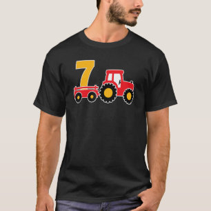 T-shirt 7e anniversaire ferme tracteur thème Fermier garço