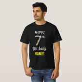 T-shirt 7e anniversaire : Floral Flowers Numéro "7" + Nom (Devant entier)