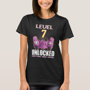 T-shirt 7e anniversaire Gamer Boys Girls 7 an Old Level 7