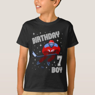 T-shirt 7e anniversaire Garçon Hockey sur glace 7 ans amus