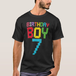 T-shirt 7e anniversaire Garçon maître constructeur 7 ans b