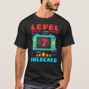 T-shirt 7e anniversaire Garçon niveau 7 Vidéo Déverrouillé