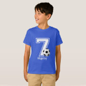 T-shirt 7e anniversaire garçon soccer personnalisé-2 (Devant entier)