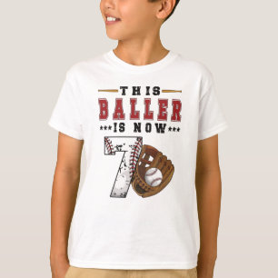 T-shirt 7e anniversaire Gift Baseball Joueur 7 année Garço