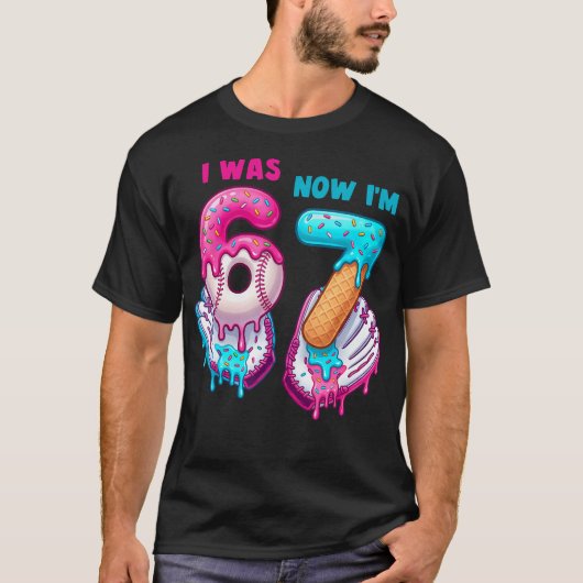 T-shirt 7e anniversaire j'avais 6 ans maintenant j'ai 7 an (Devant)