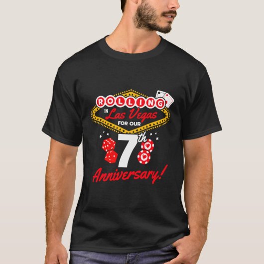 T-shirt 7E Anniversaire Las Vegas 7E Mariage (Devant)