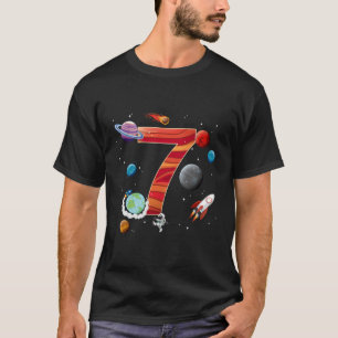 T-shirt 7E Anniversaire Planètes Spatiales Astronaut 7 Ann