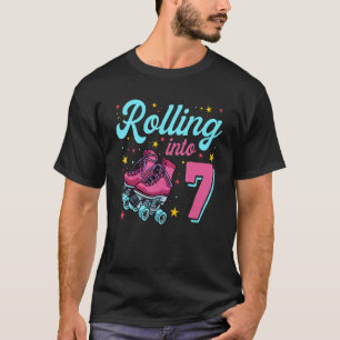 T-shirt 7e anniversaire pour les filles Roller Skates Roul