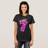 T-shirt 7e anniversaire Princesse 7 anniversaire Sept ans (Devant entier)