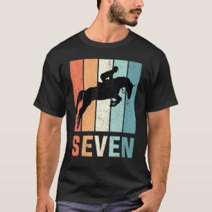 T-shirt 7e anniversaire Retro Horse Rider Garçons Filles 7