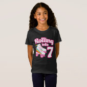 T-Shirt 7e anniversaire Roller Skate 7 ans (Devant entier)