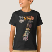 T-shirt 7e anniversaire Safari Zoo Animaux Figures 7 ans (Devant)