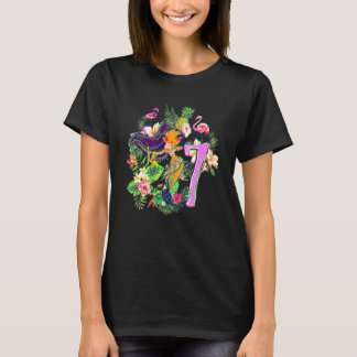 T-shirt 7e anniversaire Tiki Party Summer Hula Hawaiian Lu