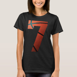 T-shirt 7e fête d'anniversaire Bysketbyll Imprimer Numéro