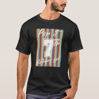 T-shirt 7E Fidget Pop It Anniversaire Fille Fête Neuf 7 An