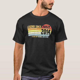 T-shirt 7ème Anniversaire Légende Depuis Juillet 2014 Né E