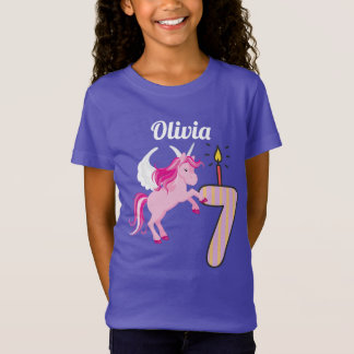 T-Shirt 7ème Chemise nommée de licorne personnalisée par