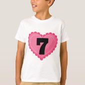 T-shirt 7ème coeur d'anniversaire de filles (Devant)