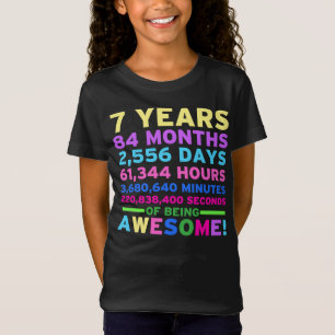 T-Shirt 7ème Fille de garçon de chemise d'anniversaire