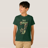 T-shirt 7ème Nom fait sur commande V01 de Camo de garçon (Devant entier)