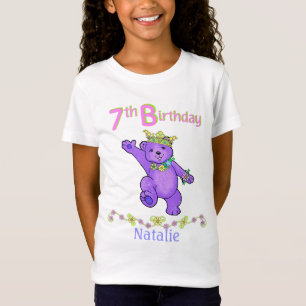 T-Shirt 7ème Princesse d'ours d'anniversaire, nom fait su