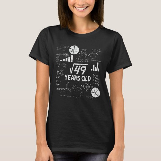 T-shirt 7th Birthday Square Root of 49 - 7 Years Old Bday (Devant)