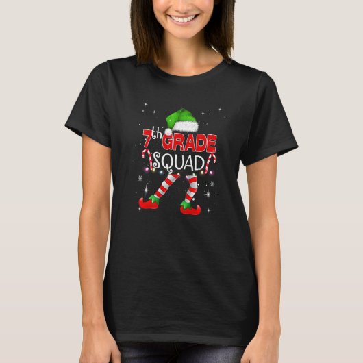 T-shirt 7th Grade Elf Squad Matching Teach Christmas Schoo (Devant)