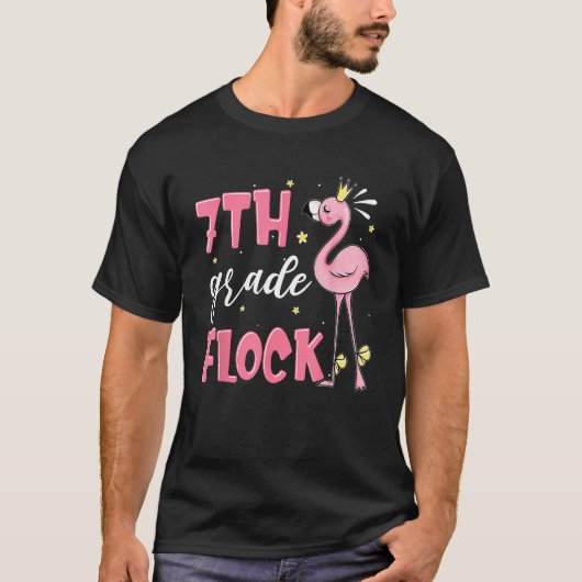 T-shirt 7th Grade Flock Flamingo Back To School Girls (Devant)