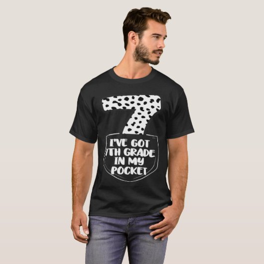 T-shirt 7th Grade in My Pocket Funny Back to School Quote (Devant entier)